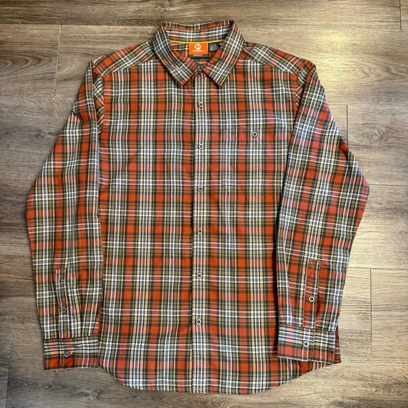Merrell Men's Plaid Long Sleeve Button Down Shirt Size Large - Picture 1 of 7